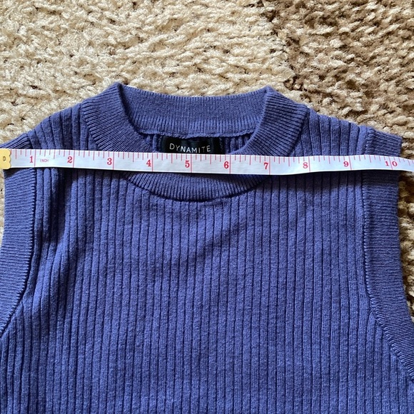 Dynamite Blue Crop Sweater Vest - Picture 8 of 11